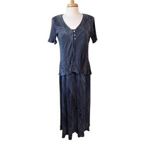 Vintage Rabbit Designs Women Y2K Babydoll Maxi Dress Size 12 Fairy Grunge Preppy